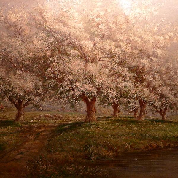 Verner Moore White Typical Verner Moore White oil painting on canvas of apple blossoms China oil painting art